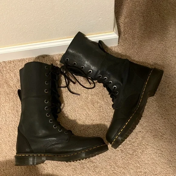 Dr. Martens Hazil Black Combat Boots - Picture 4 of 7